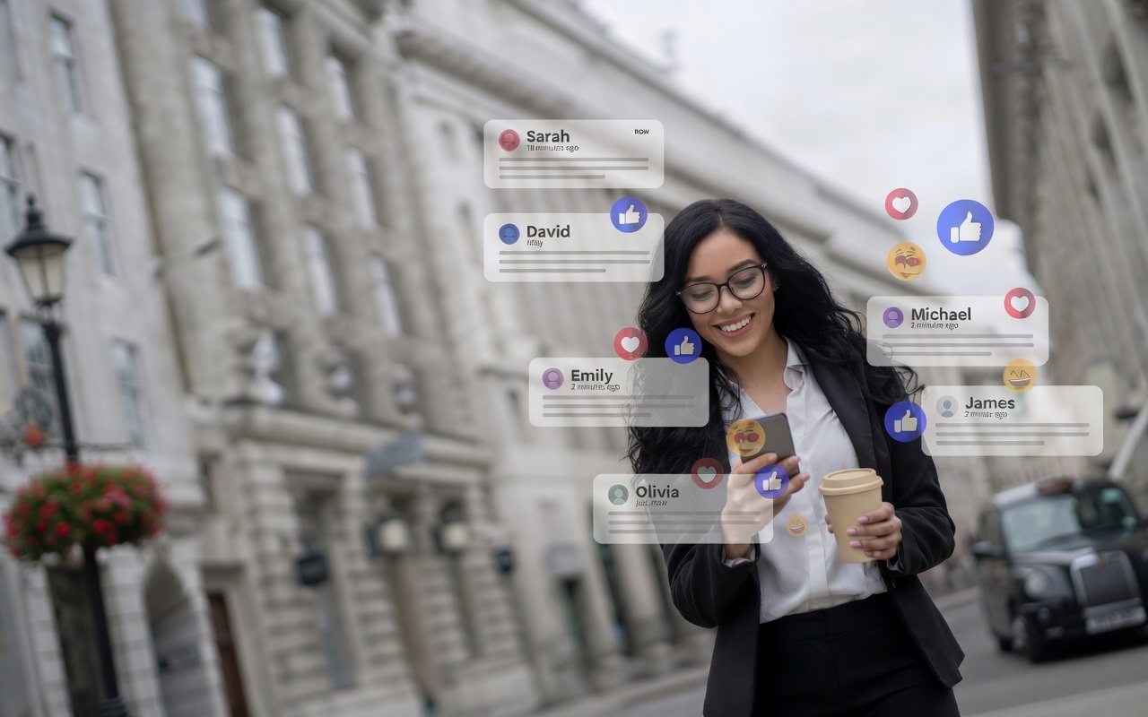 Social media strategy document and laptop — Web Marketing Wave